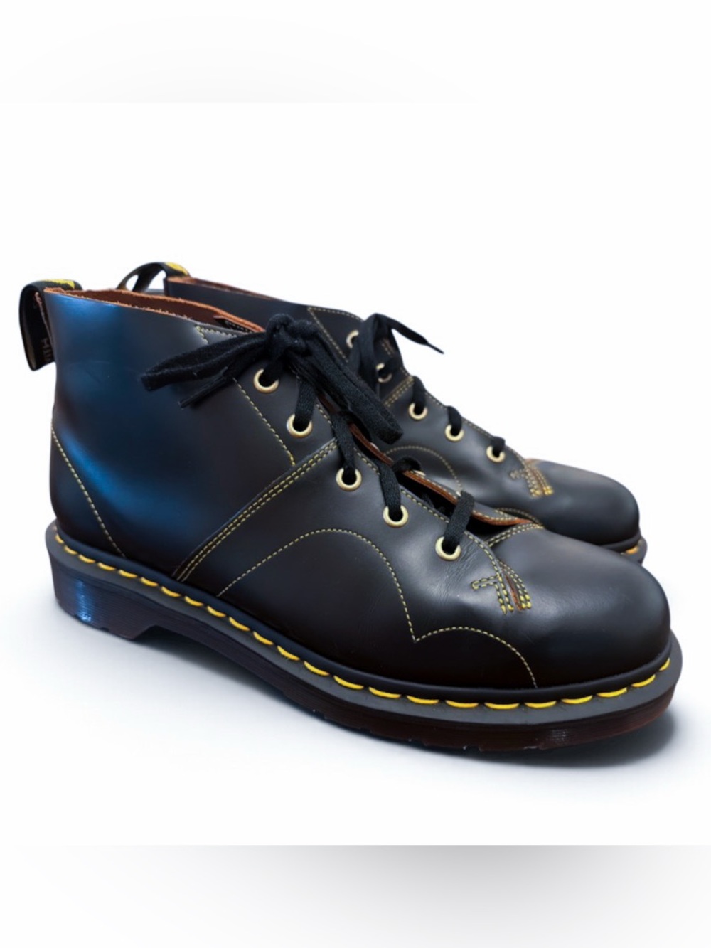 New Dr Martens Church Black Smooth Leather Monkey Boots UK 8